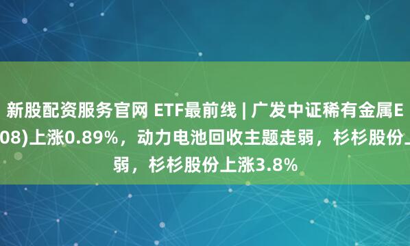新股配资服务官网 ETF最前线 | 广发中证稀有金属ETF(159608)上涨0.89%，动力电池回收主题走弱，杉杉股份上涨3.8%